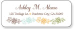 Queen Bee Personalized Return Address Labels - Curly Flower Garland (LBL-27)